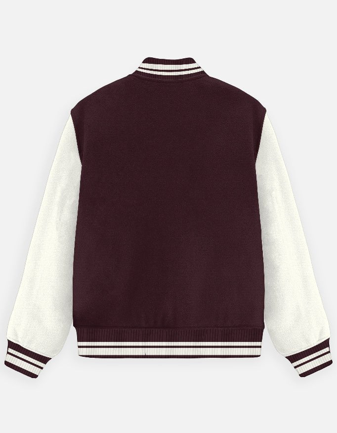 BIGDRIP Varsity Jacket - Maroon - BIGDRIP