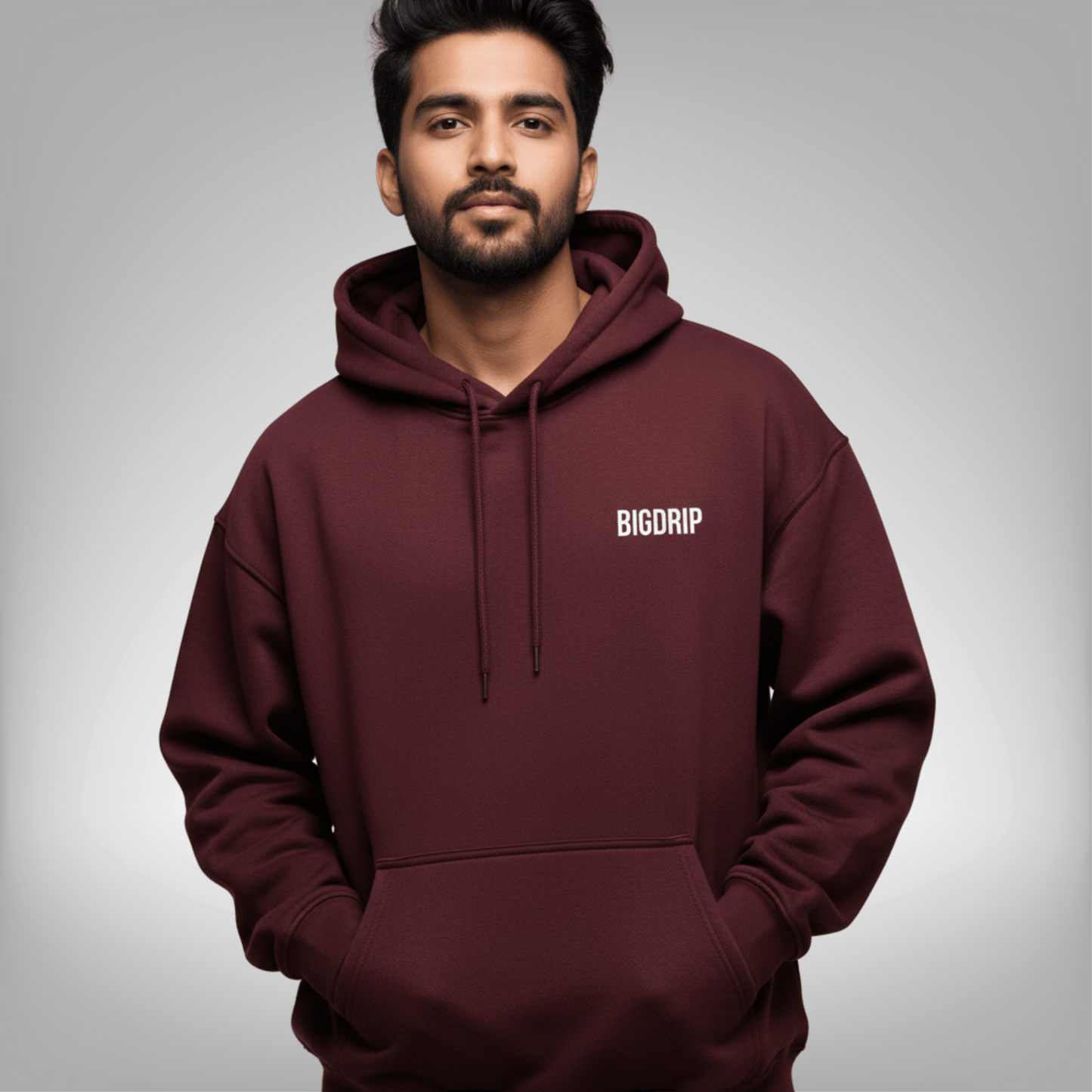 Essential Hoodie - Maroon - BIGDRIP