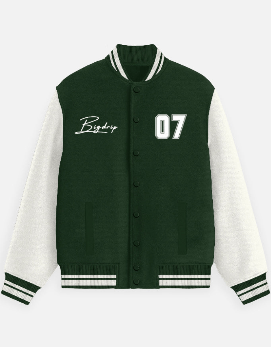 BIGDRIP Varsity Jacket - Green - BIGDRIP