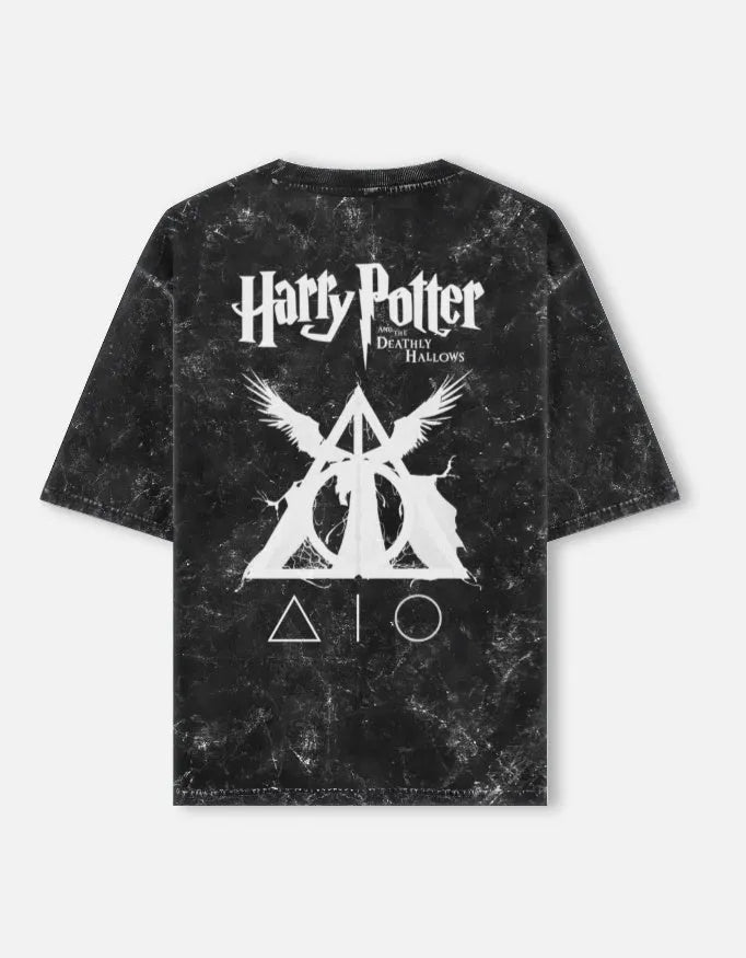 Harry Potter Deathly Hallows Acid Washed Tee - BIGDRIP