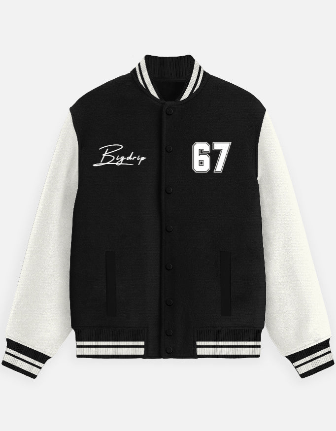 BIGDRIP Varsity Jacket - Black - BIGDRIP