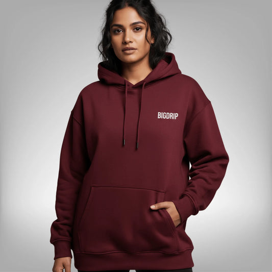 Essential Hoodie - Maroon - BIGDRIP