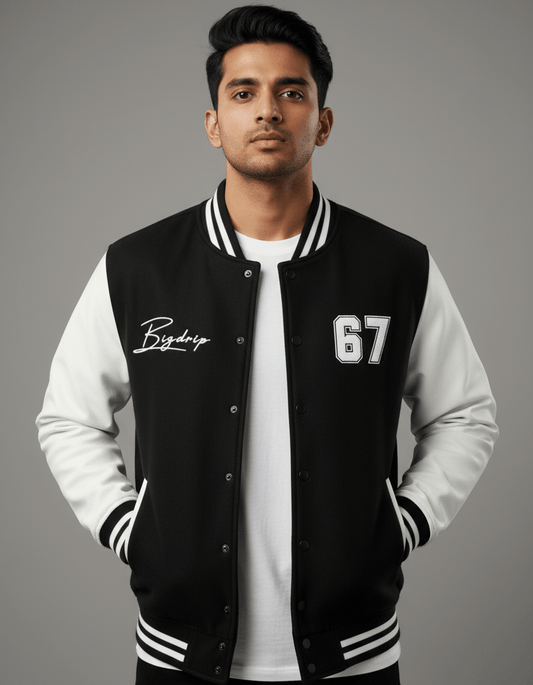 BIGDRIP Varsity Jacket - Black - BIGDRIP