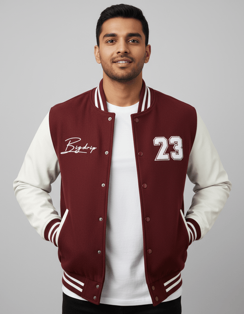 BIGDRIP Varsity Jacket - Red - BIGDRIP