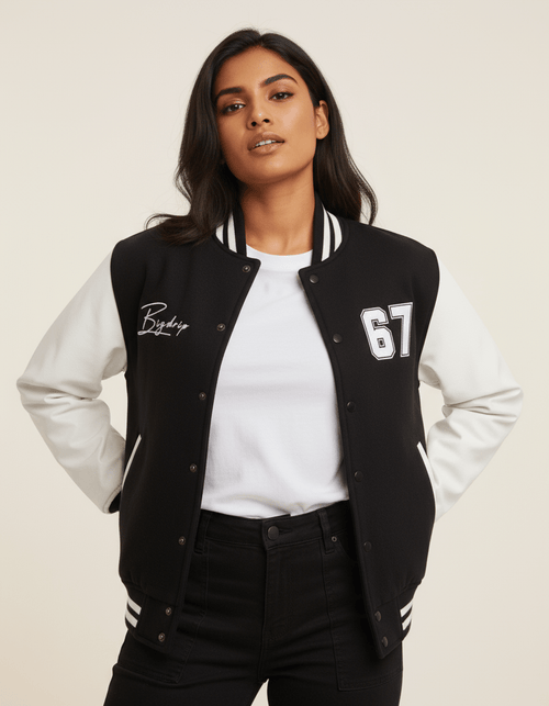BIGDRIP Varsity Jacket - Black - BIGDRIP