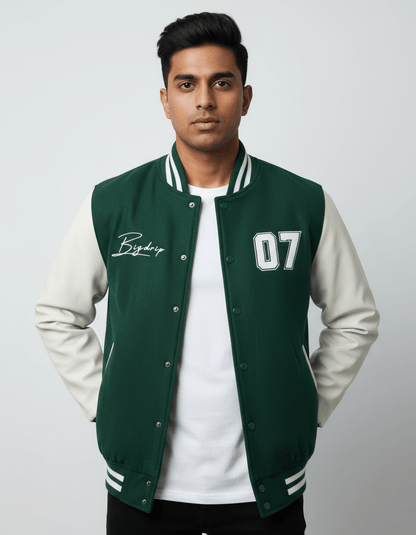 BIGDRIP Varsity Jacket - Green - BIGDRIP
