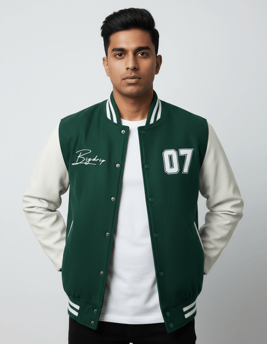 BIGDRIP Varsity Jacket - Green - BIGDRIP
