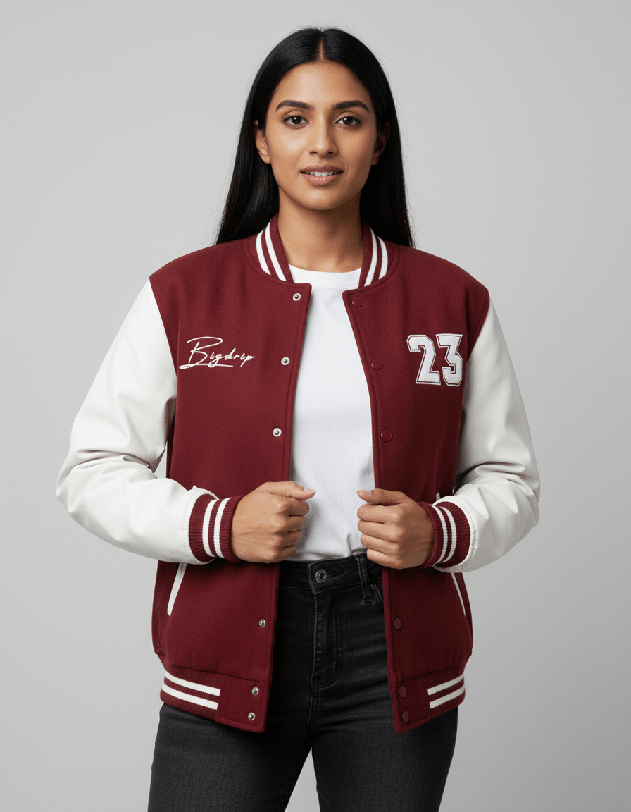 BIGDRIP Varsity Jacket - Red - BIGDRIP