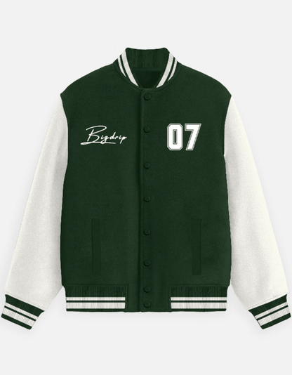 BIGDRIP Varsity Jacket - Green - BIGDRIP