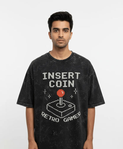 Retro Gamer Acid Washed Tee - BIGDRIP